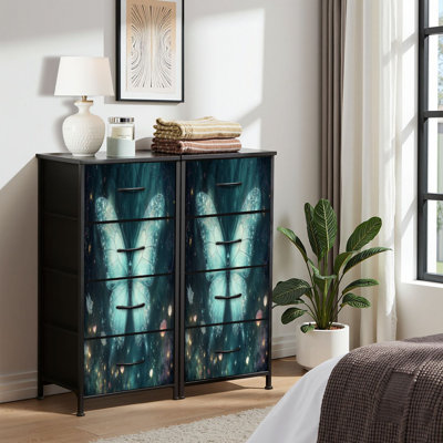 Commode pour commode de chambre à coucher pour garde-robe turquoise et papillon