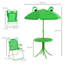 Oldenzaal Kids Outdoor Table and Chairs Ladybird Adjustable Umbrella Green