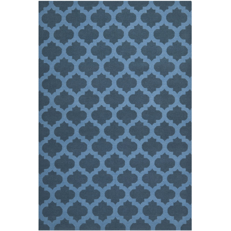 Tapis géométrique tissé à la main en laine et coton Rodgers, Rectangle 8 pi x 10 pi