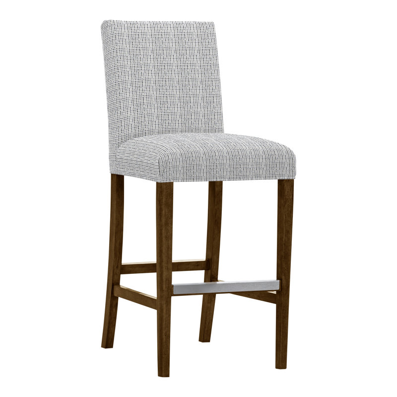 Gin Fizz Upholstered Stool with Solid Wood Frame, No, Tommy Snow, Havana