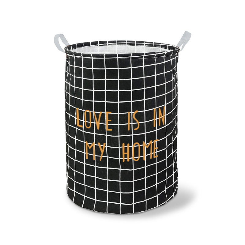 Adelaine Laundry Hamper with Handles, Black