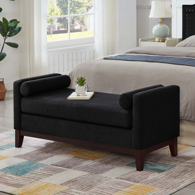 Élégant banc rembourré avec 2 coussins