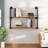 Industrial Pipe Shelving,Iron Pipe Shelf With Wood For Kitchen,Wall Mounted Shelf Rustic Black Pipe Floating Shelves For Bathroom 2 Tier,Brown(3-Tier With 2 Boards,36In)