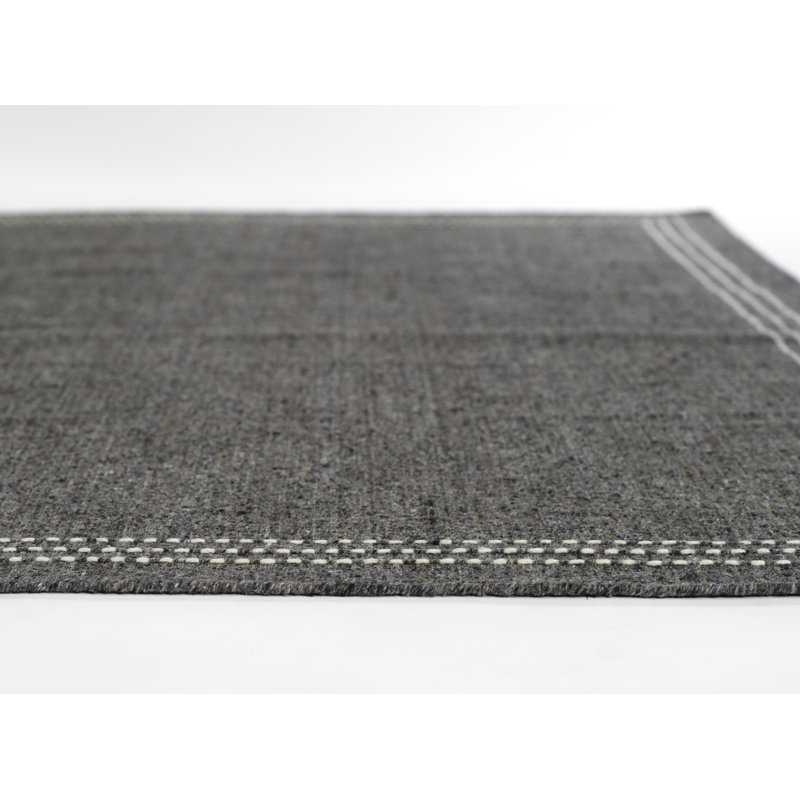 Tapis gris anthracite en laine et polyester tissé à la main Momeni Oliver, Tapis de couloir 2 pi 3 po x 8 pi