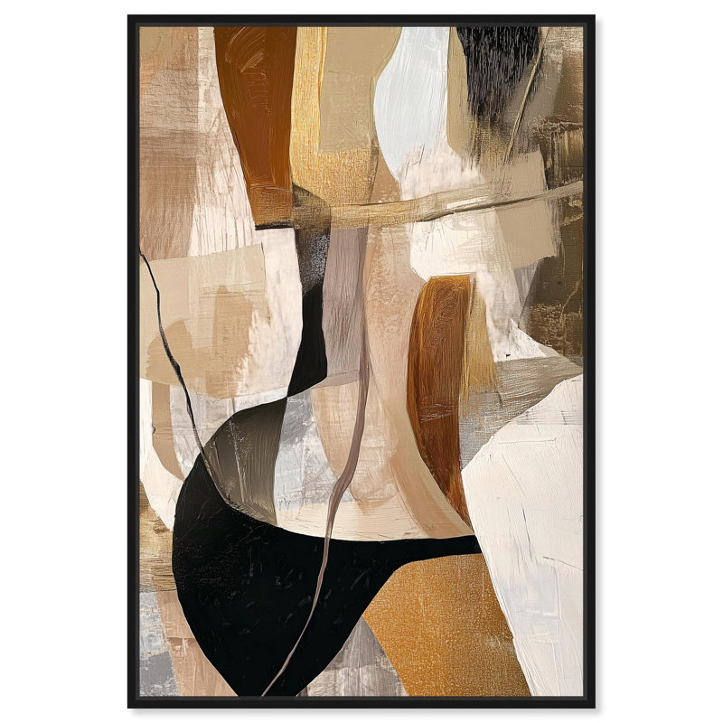 Toile Tactile Profondeur I par Art Remedy, Noir, H 16 po x l 11 po, Cadre flottant