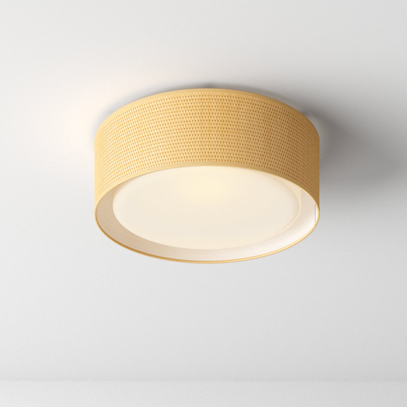 Jessalyn LED Flush Mount, 5.5" H x 16" W x 16" D, Grass Cloth