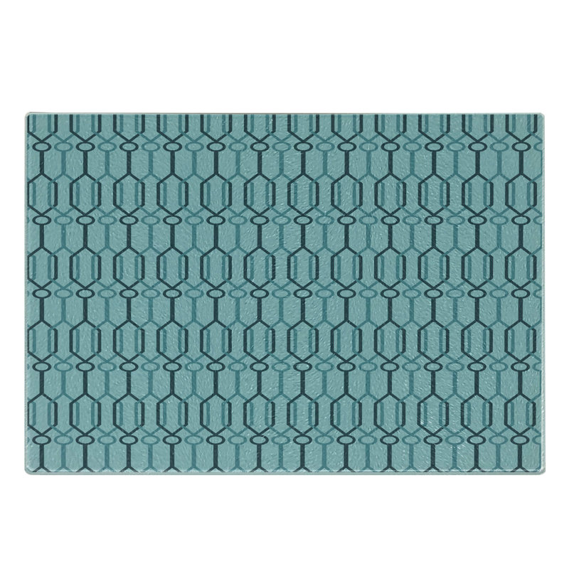 Planche à découper Ambesonne en verre trempé turquoise intérieur marocain bleu ardoise et bleu pâle