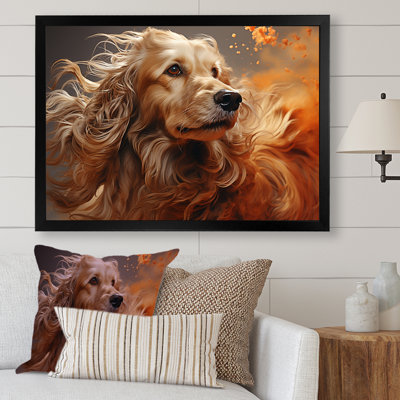 Chien, chien afghan, air sur toile