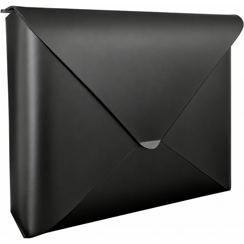 Sleek Envelope Wall Mount Mailbox, Black