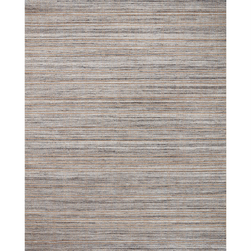 Tapis abstrait brun / ardoise tissé à la main Jamie, Rectangle 11 pi 6 po x 15 pi