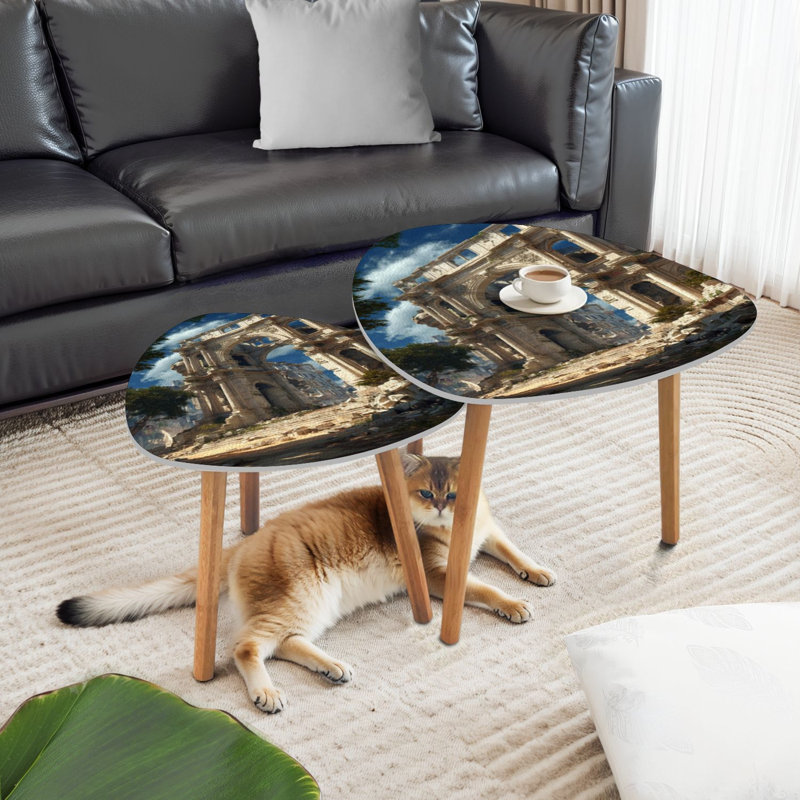Ensemble de 2 tables basses gigognes Triangle