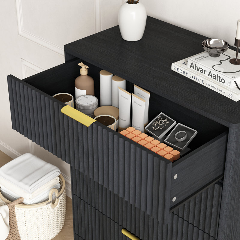 71" Kitchen Pantry With Dressers, Black