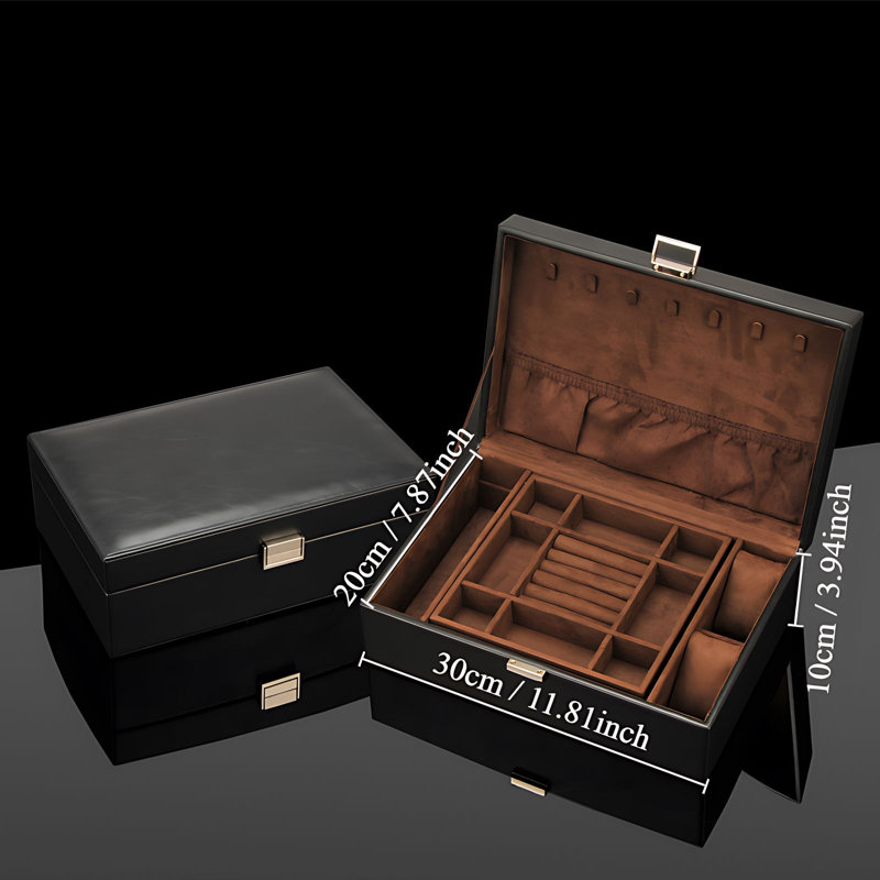 Boîte à bijoux +, Brun / noir