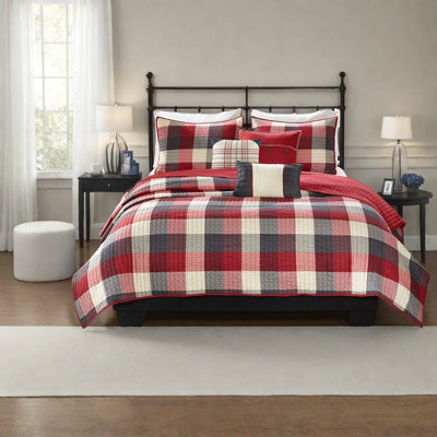 Rustic Red Polyester Bedding Sets With Farmhouse Charm For Home