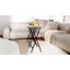 Folding Side Table with Cup Holder, Industrial Side Table for Living Room, Bedroom-359181396