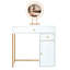 31.5'' Makeup Vanity Desk With Lighted Mirror, Luxury Dressing Table With 2 Drawers And 1 Cabinet, 3 Lighting Modes Available For Bedroom, White-Gold