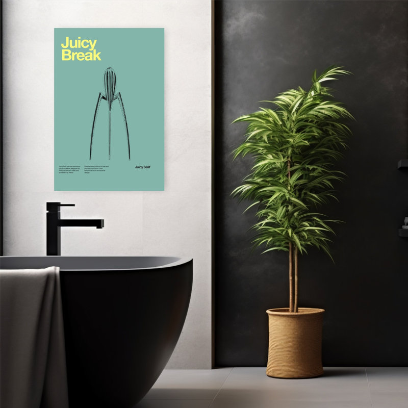 Modern Citrus Juicer Abstract Contemporary Elegant Wall Art Print 1 Piece Wrapped Canvas Wall Art, 60.96cm H x 40.64cm W
