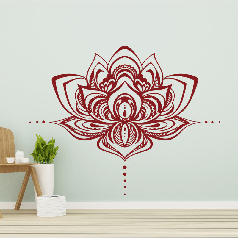Adhésif décoratif fleur de lotus, Blanc, H 38 po x l 49 po