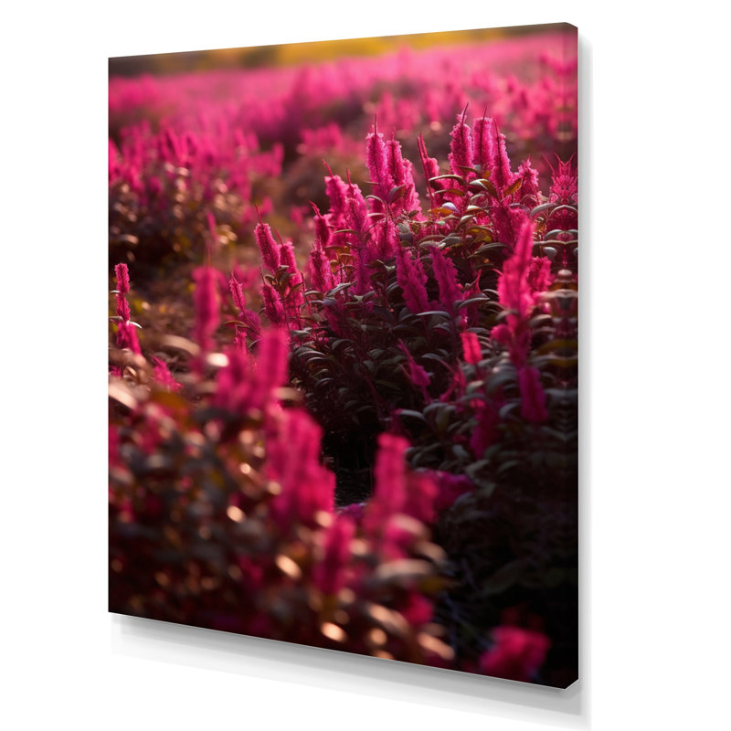 Abstraction florale fuchsia IV, Toile tendue, H 32 po x l 24 po x P 1 po