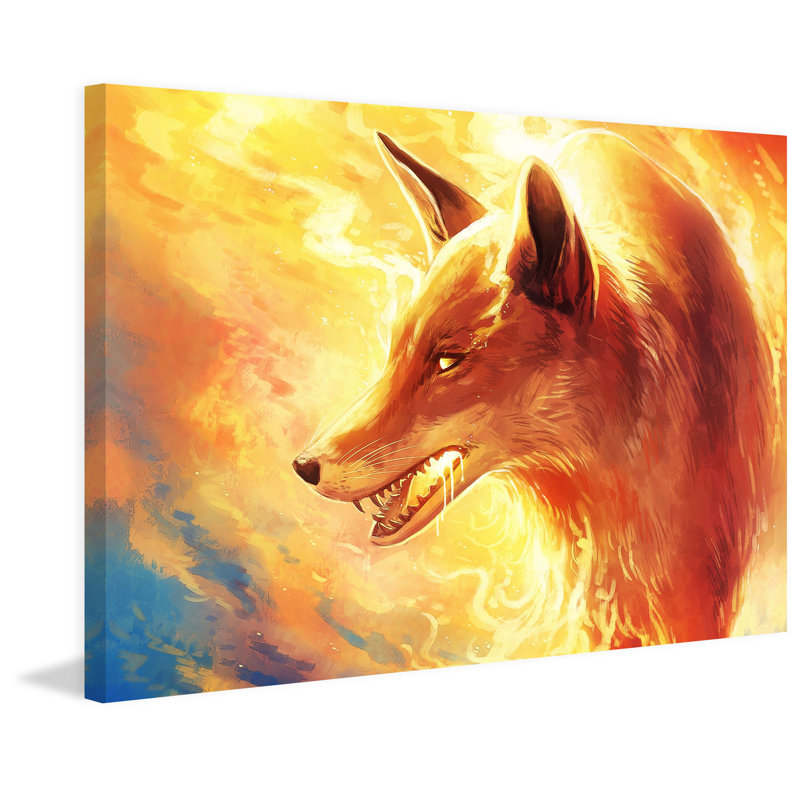 Fire Fox by Jonas Jödicke - Wrapped Canvas Print, 51 cm H x 76 cm W x 4 cm D