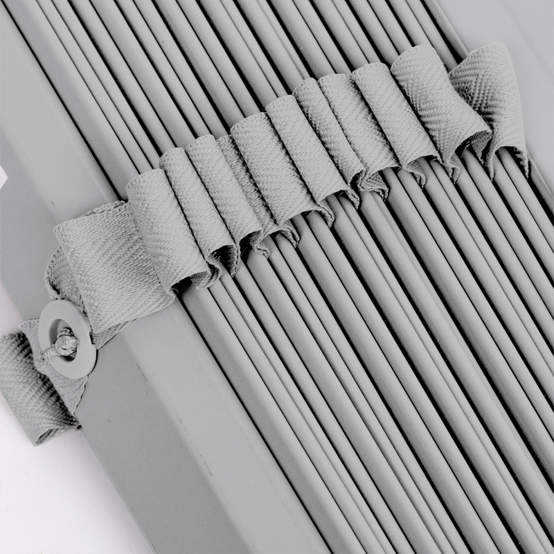 Faux Wood Venetian Blinds with Fabric Tape, Moisture-Resistant Horizontal Slats & Cord Control for Windows, 90cm W x 213cm L
