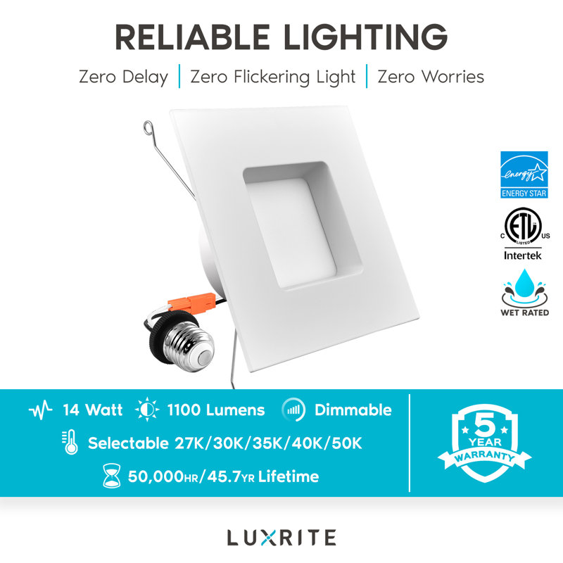 5"/6" Selectable CCT LED Retrofit Recessed Can Light