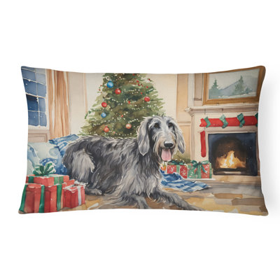 Scottish Deerhound Cozy Christmas Throw Pillow