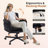 Black Velvet Cross-Legged Office Chair with Flip-up armrests,Swivel Criss Cross Executive Chair with 2 Side Pockets, Modern Vanity Chair with Wheels-117671836