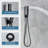 LED Bathroom 12" Rain Shower Faucet Combo Set Black Trim Combo Set Tub Spout Tap