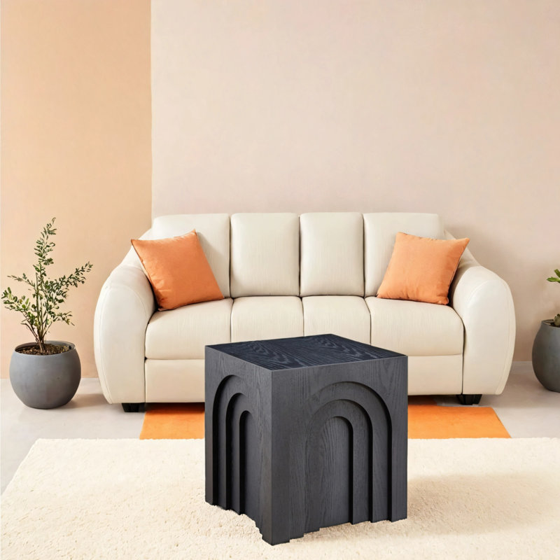 Table d'appoint carrée de 15,74 po, petite table basse, table de chevet d'appoint, Noir