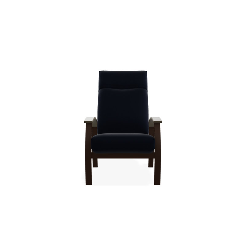 Chaise de patio inclinable avec coussins Askar, Kona texturé, Mélange indigo, Bois de plage P40