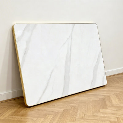 Plateau de table rectangulaire en pierre frittée aspect marbre 30 po x 24 po, pour restaurants et cafés (plateau de table seulement)