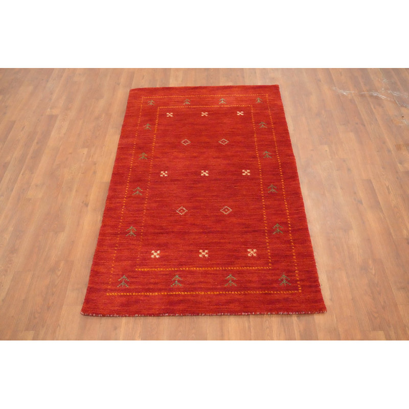 Handmade Wool Gabbeh Style Indian Rug 3x5