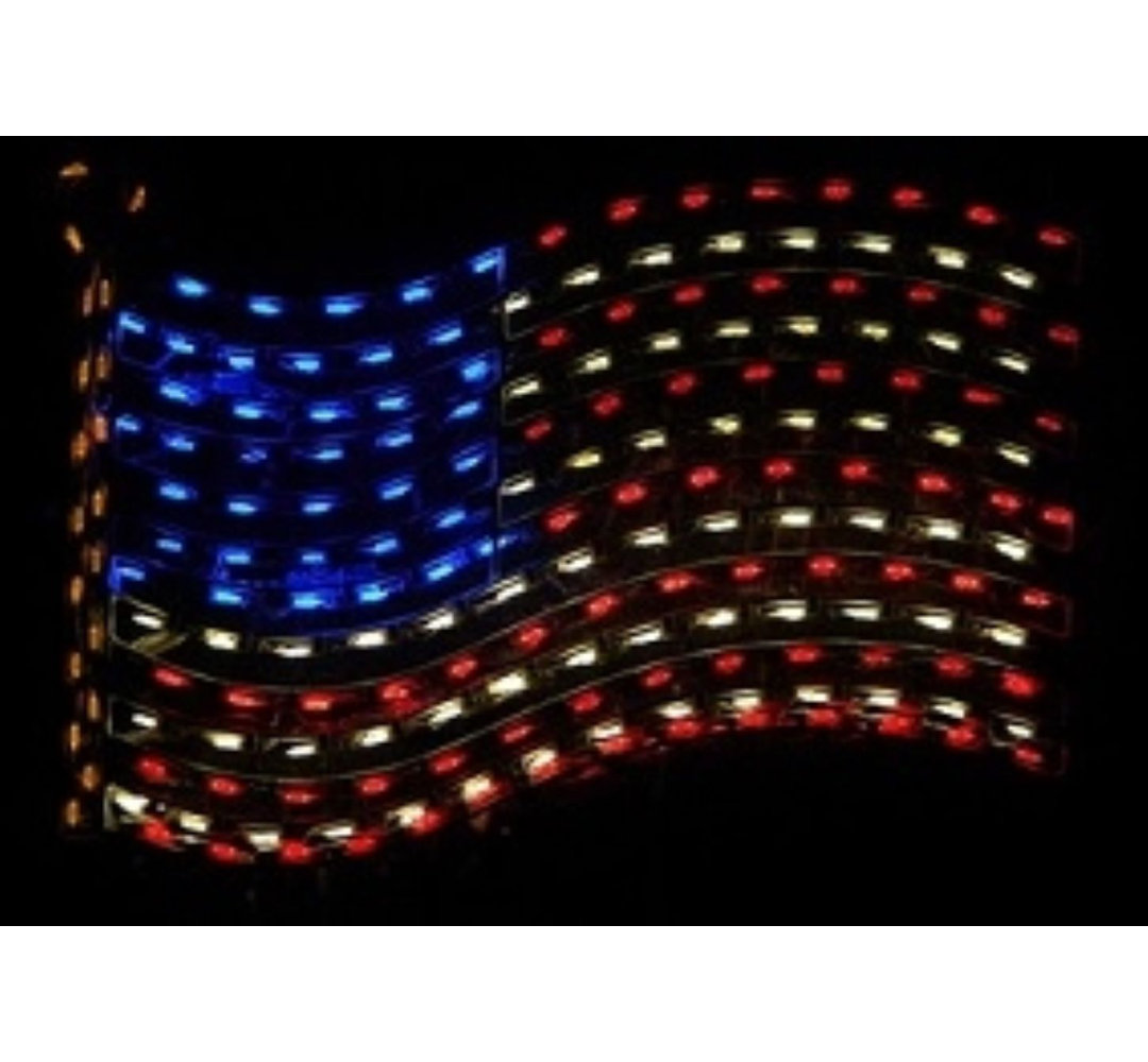 Hanging American Flag Patriotic Holiday Lighted Display Lori's Lighted D'Lites