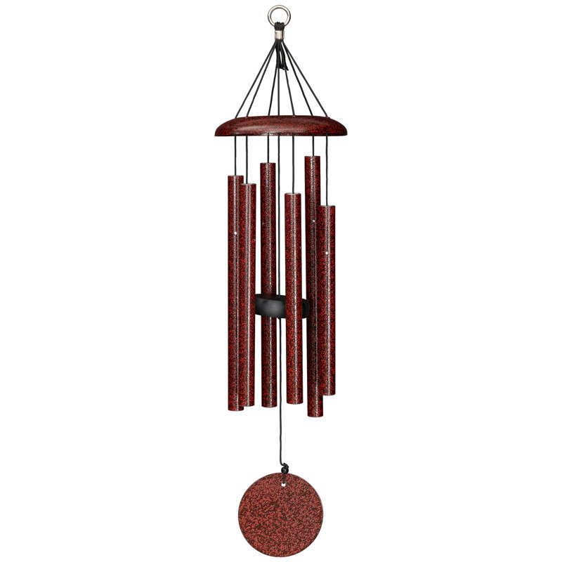 Ruby Splash Aluminum Wind Chime with Circular Design