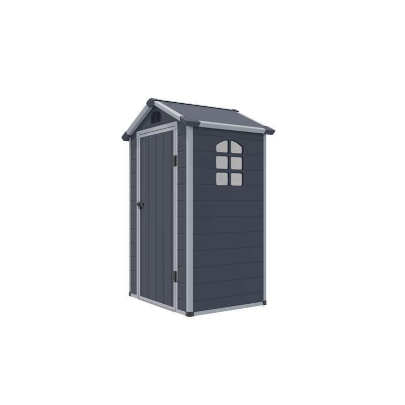 Rowlinson Airevale Plastic Apex Shed 4x3, Dark Grey
