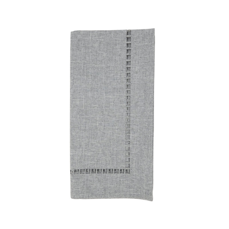 Laser-Cut Hemstitch Napkin (Set of 4), Light Gray