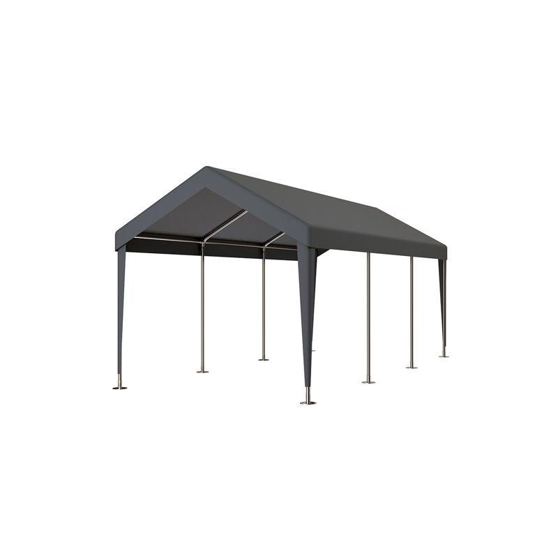 Carport 12' X 20' Portable Garage, Heavy Duty Car Port Canopy With 2 Roll-Up Doors & 4 Ventilated Windows For Car, Truck, Boat, Garden Tools