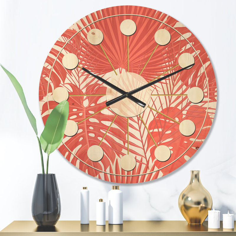 Solid Wood Analogue Wall Clock, Medium