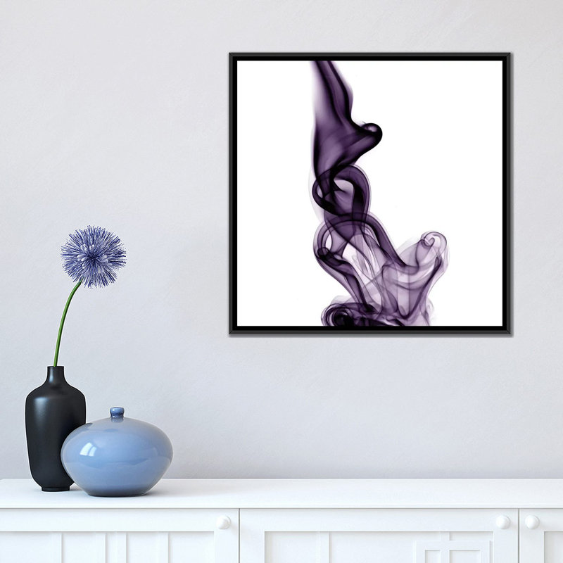 «Smoke VII», impression sur toile, Toile encadrée noire, H 5 po x l 18 po x P 18 po, Pas de tapis