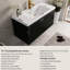 Meuble-lavabo de 42 po avec lavabo et armoire flottante, comptoir en résine de pierre, tiroirs à fermeture en douceur, bois, pré-assemblé, fonction de tiroir sans couture silencieuse, espace de rangement spacieux, grand