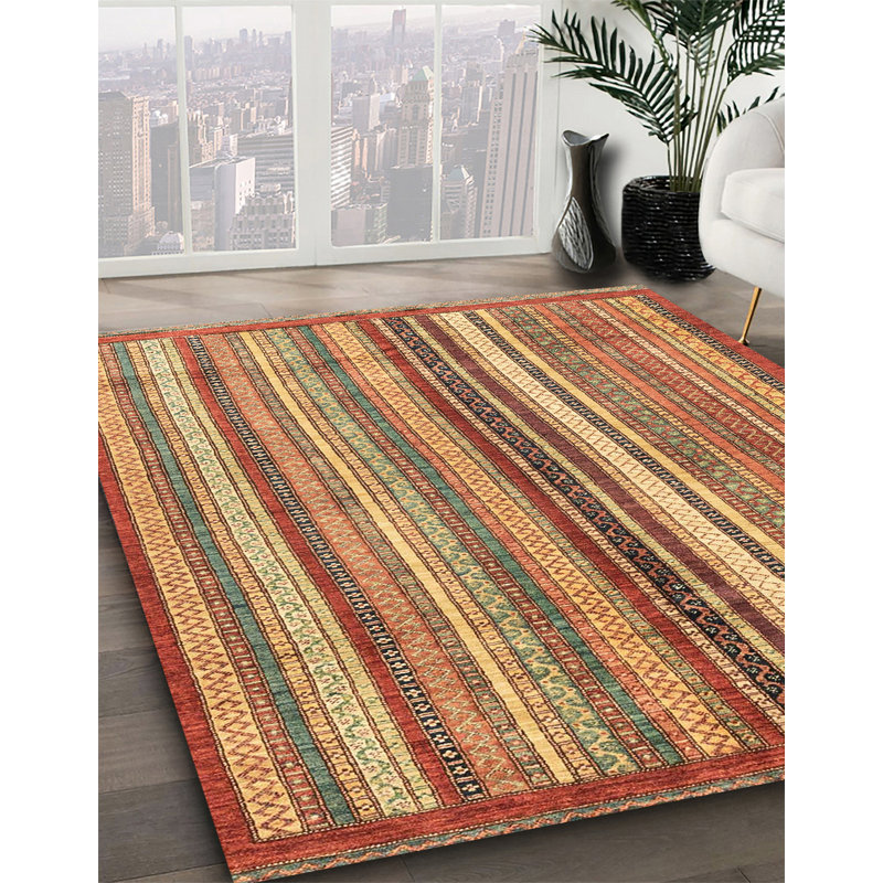Tapis abstrait 100% lavable à la machine 3452, Rond 8 pi