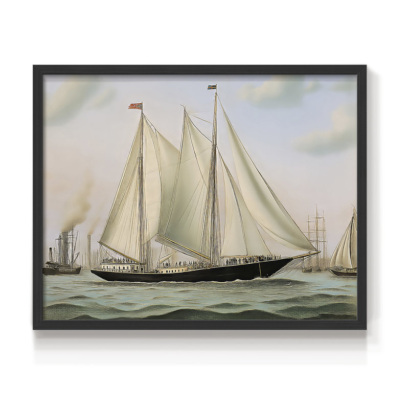 Nautical Series-CLXIV -Framed Print - Restickable, 16" H x 20" W, Black