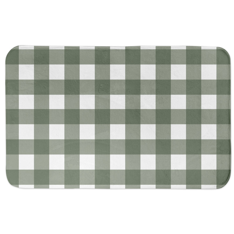Tapis de salle de bain sage buffalo check Sensabaugh, Sauge