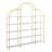 74.8 Inch 5 Tiers Office Bookcase Bookshelf, Display Shelf With Round Top, X Bar Gold Frame