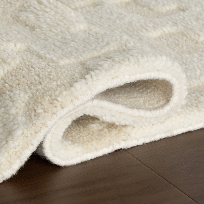 Alora Natural Hand Knotted Wool Rug, Rectangle 5' x 8'