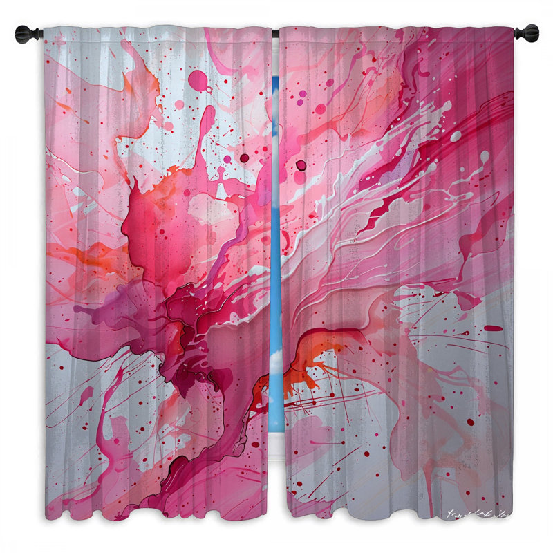 Rideaux abstraits abstraits et transparents - 2 panneaux, 56in x 76in - 2 panels, Transparent