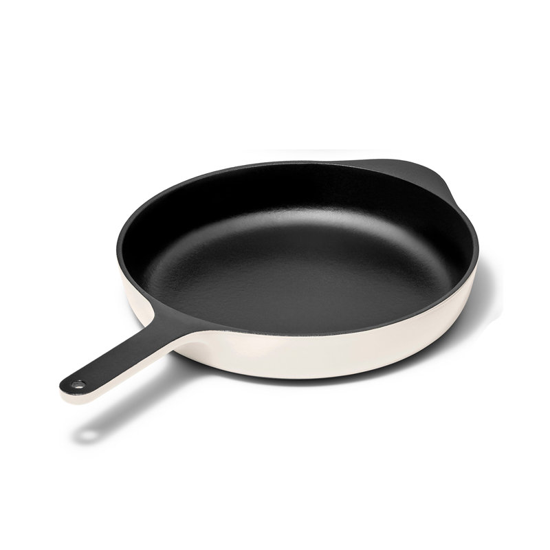 Caraway 12" Enameled Cast Iron Large Skillet, Cream, Cream