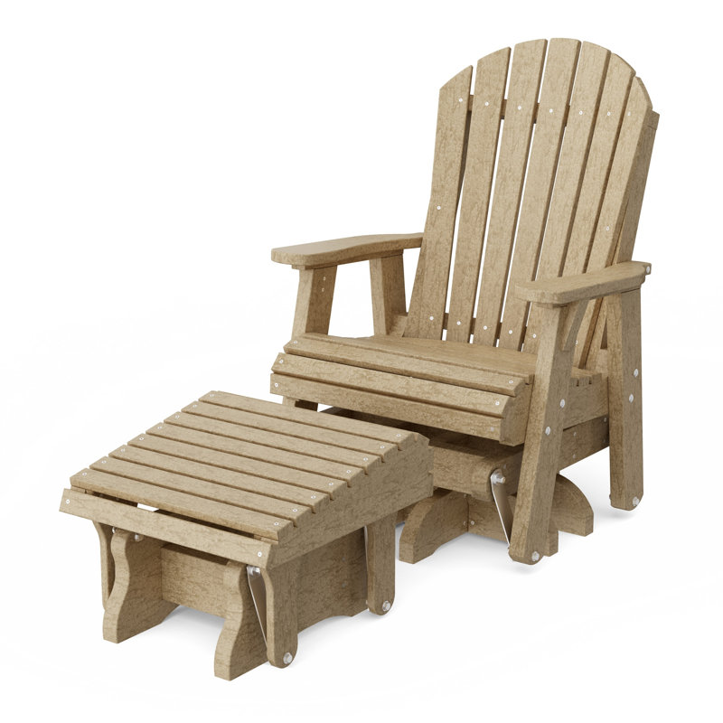 Fauteuil oscillant pivotant avec repose-pieds Heritage Adirondack, Weathered Wood