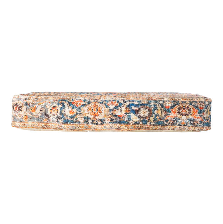 COUSSIN DE COFFRET COTON ANTIQUE TAPESTRY, 24"H x 24"W, Look bleu rétro